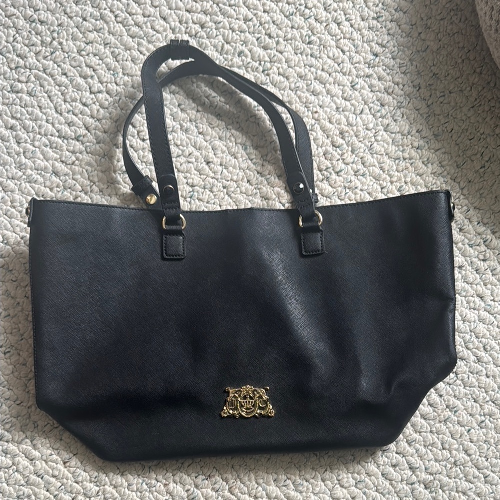 Juicy Couture Leather Tote Bag with Gold Accents